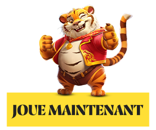 Tigre joyeux en veste rouge à côté du texte Joue Maintenant