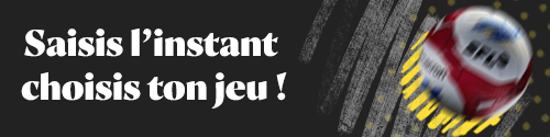Ballon en mouvement avec slogan Saisis l'instant choisis ton jeu